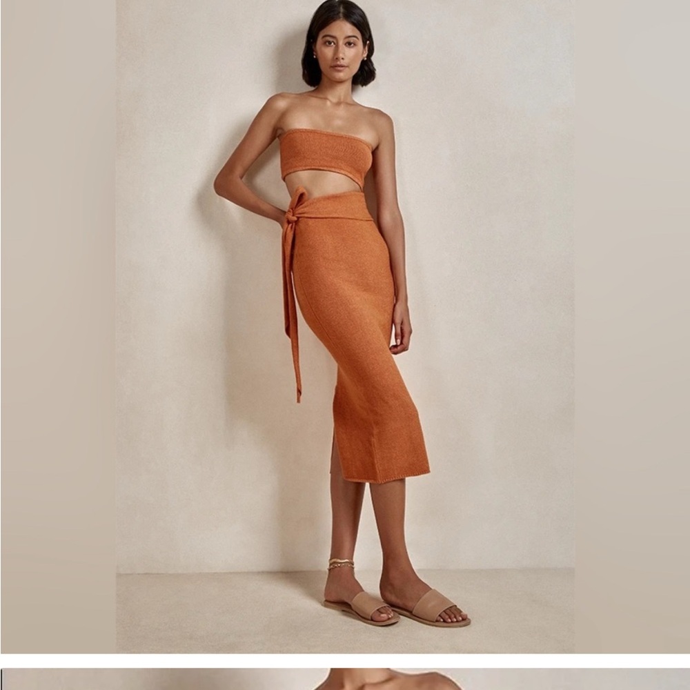 Elegant Orange Women's knit wrap Dress by Pampelone